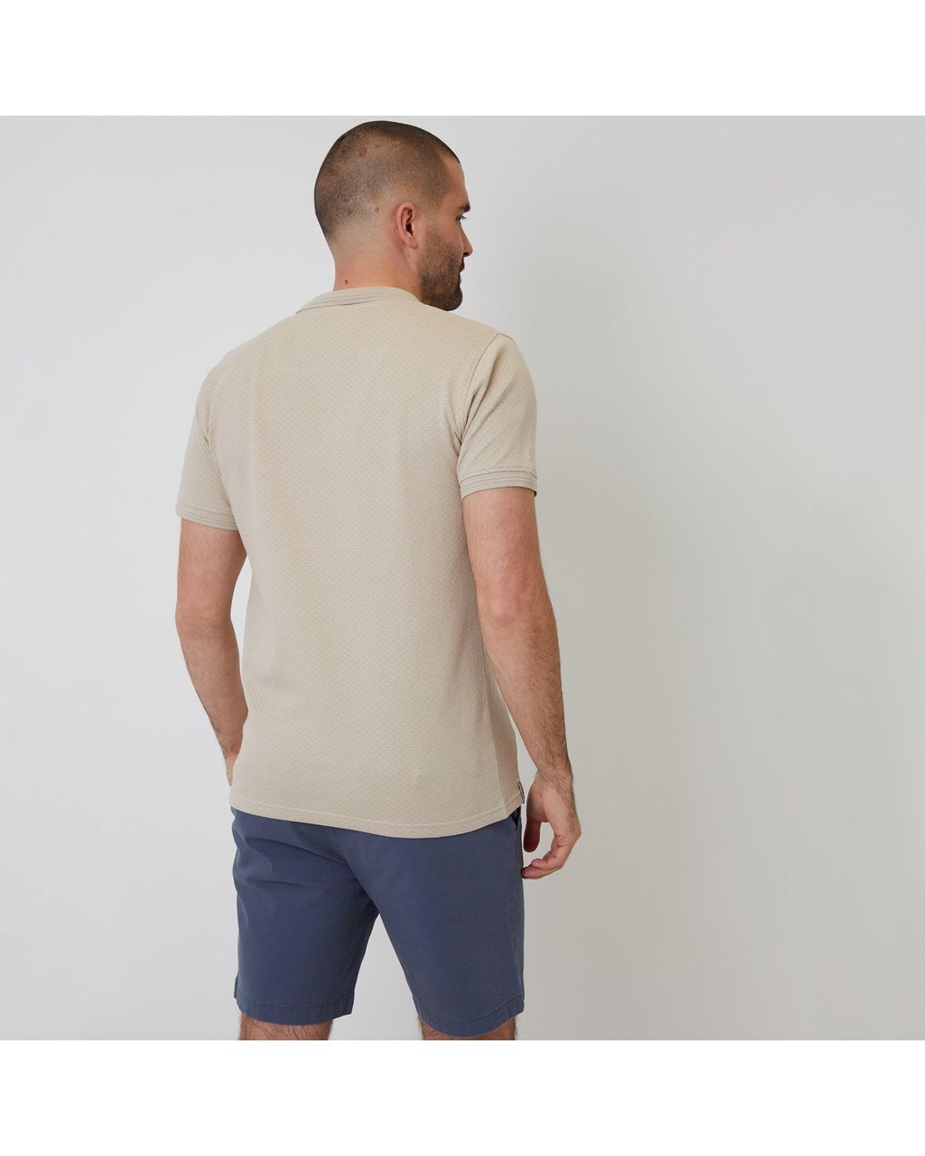 Threadbare Multicolor Textured Cotton Short Sleeve Polo Shirt for men
