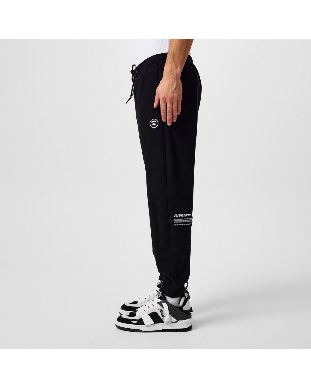Aape Black Moon Face Jogging Bottoms for men