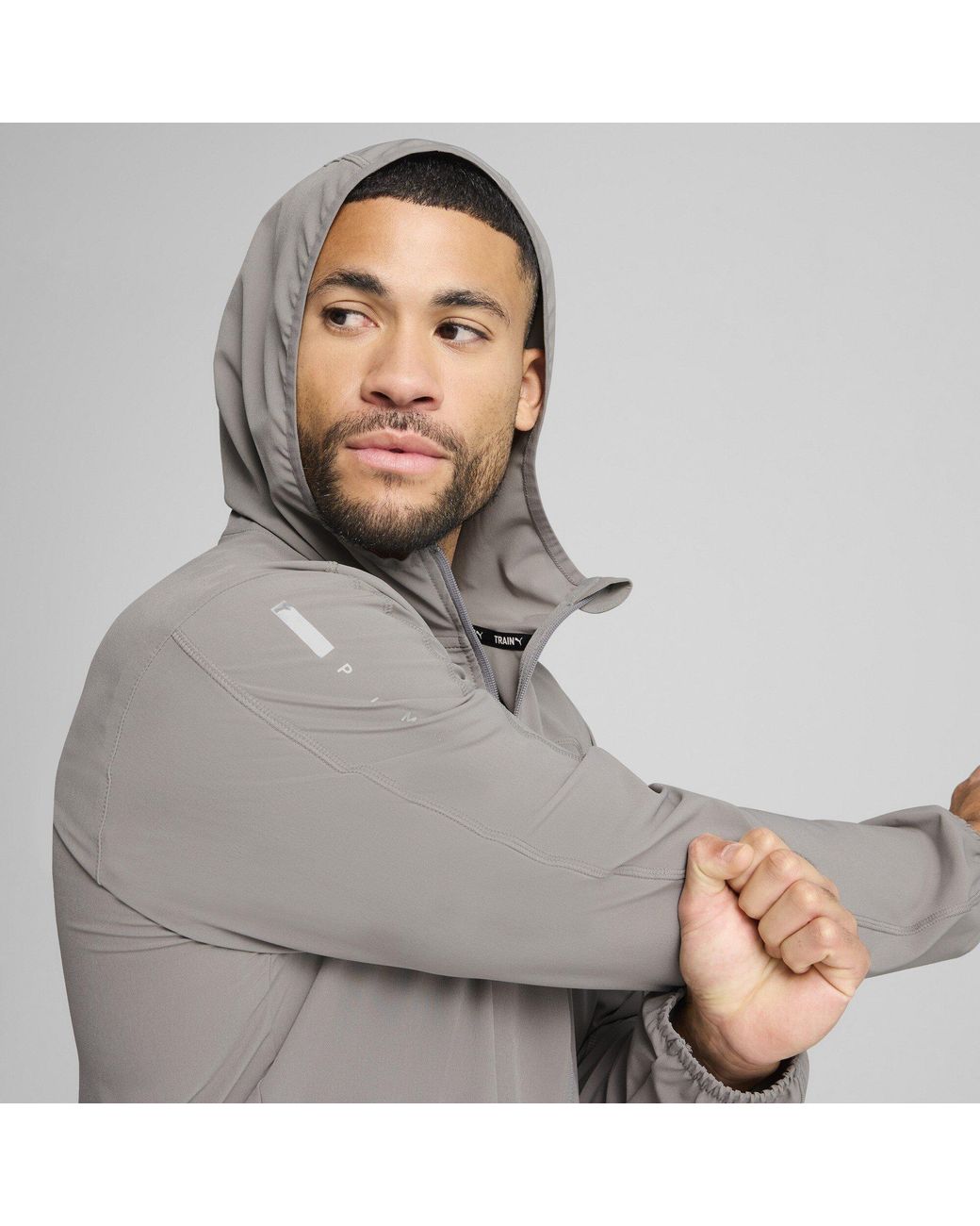 PUMA Gray Flex Woven Tracksuit Top for men