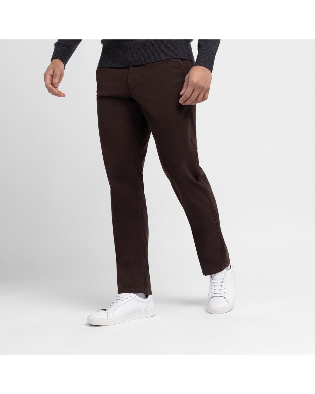 Eden Park Brown Straight-Leg Dark Chinos for men