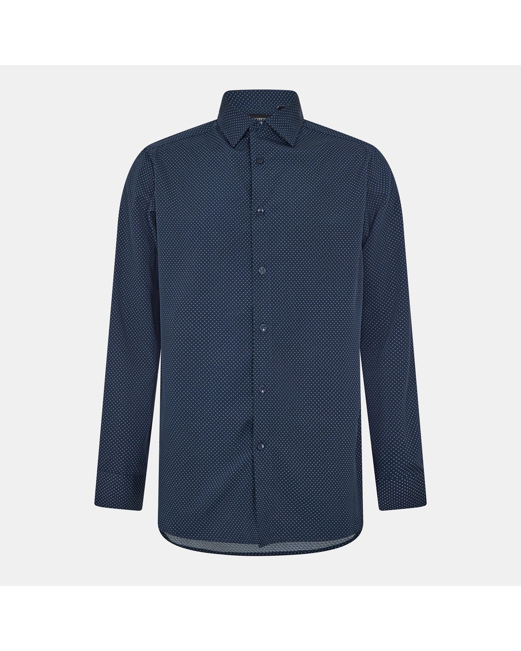 Scotch & Soda Blue And Pattern Long Sleeve Shirt Collar for men