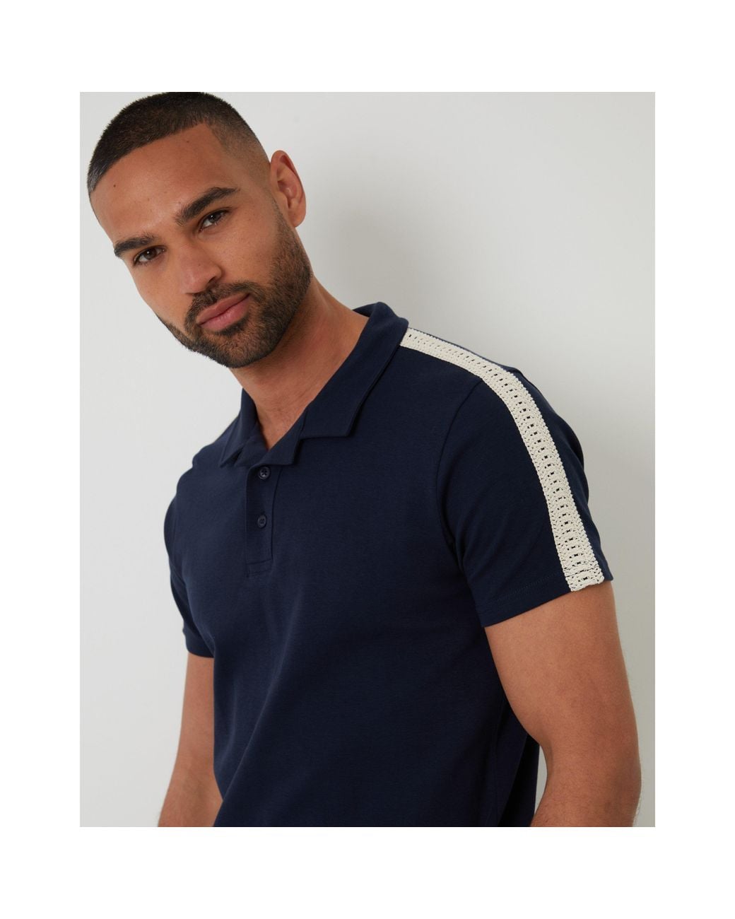 Threadbare Blue Kirkby Short-Sleeve Polo Shirt for men
