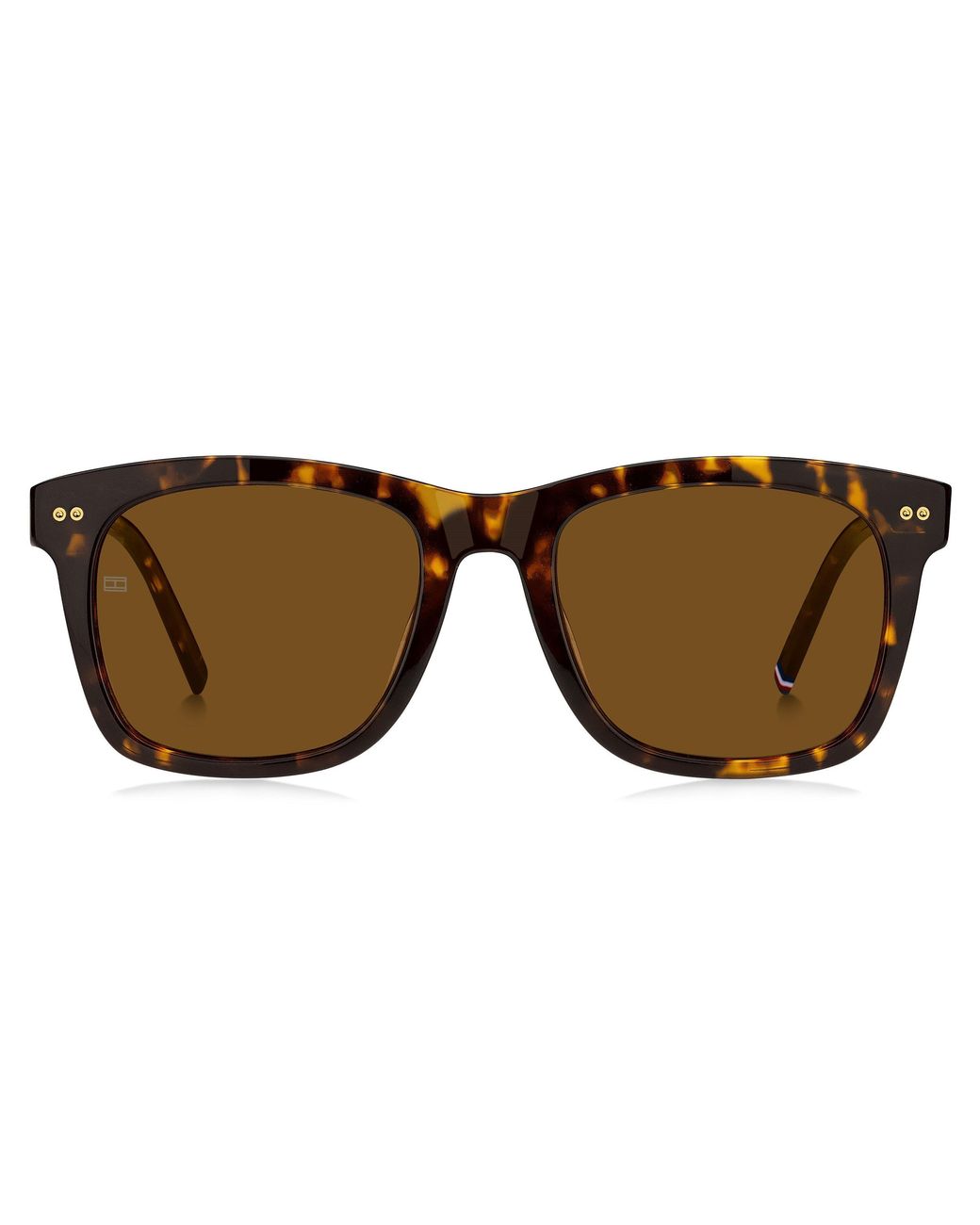 Tommy Hilfiger Brown Acetate Rectangular Sunglasses for men