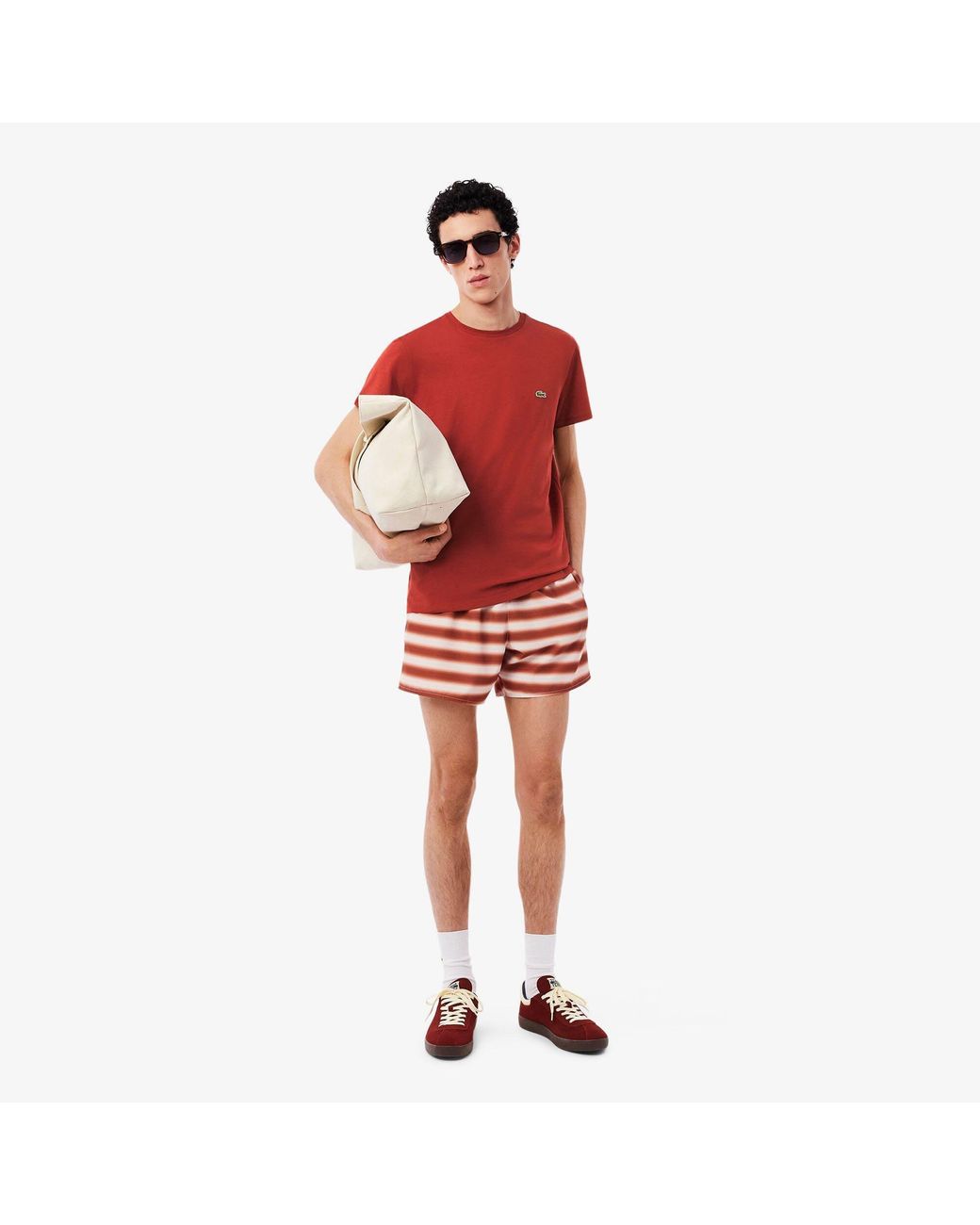 Lacoste Red Cotton Pima T-Shirt for men