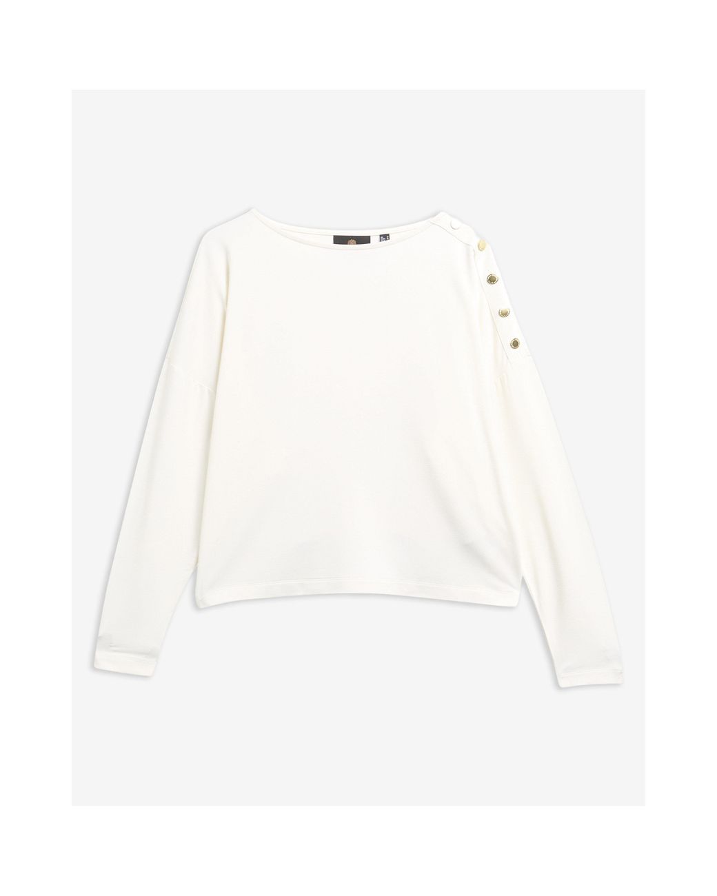 Barbour White Cyrus Viscose Long-Sleeve T-Shirt
