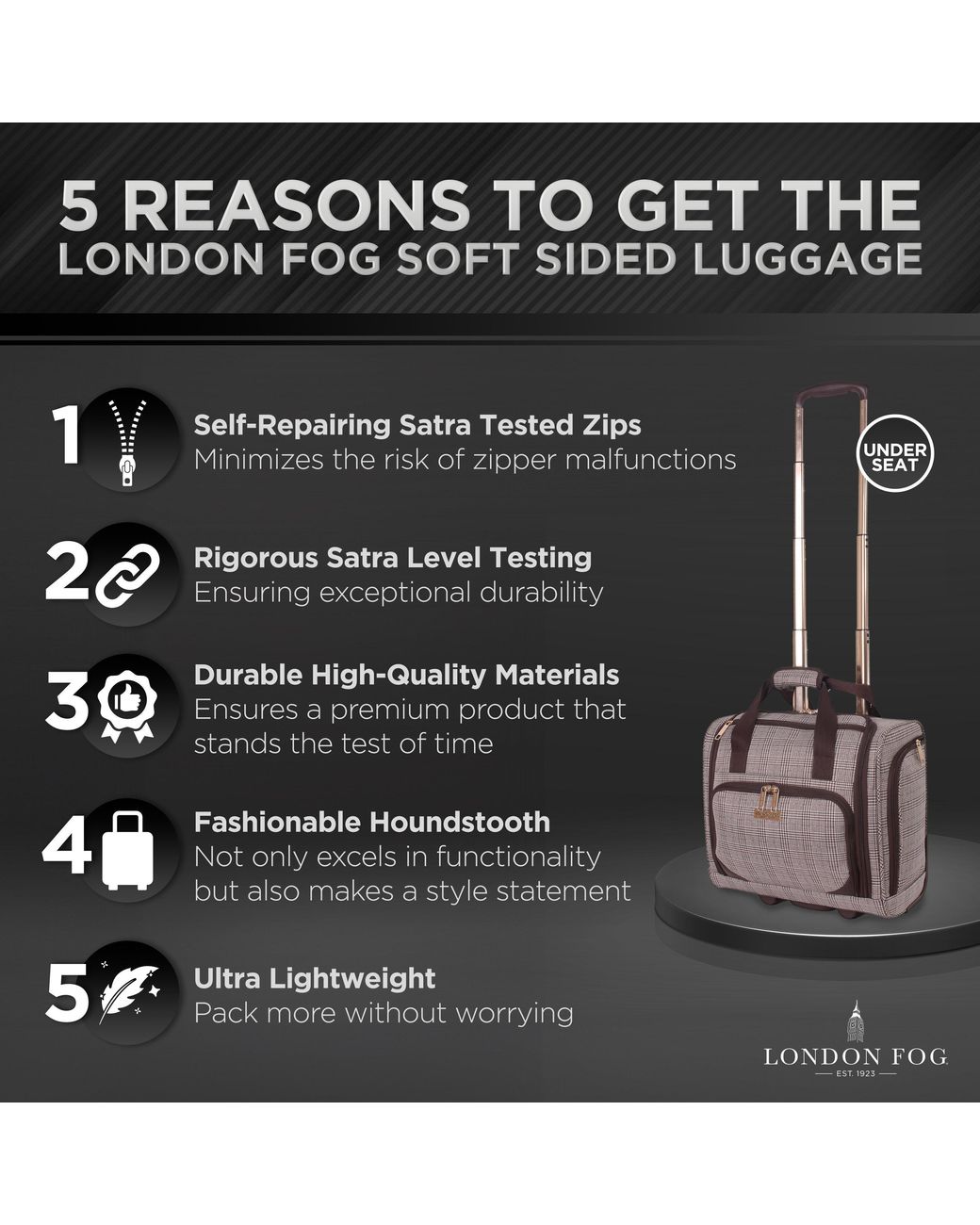 London Fog White The Newbury Soft Shell Hold Luggage And Cabin Case