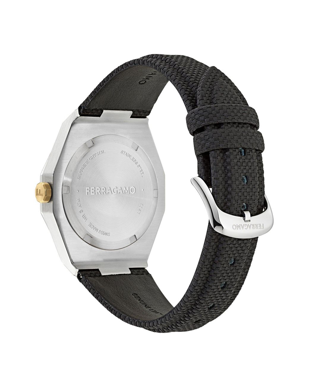 Ferragamo Metallic F-80 Tonneau Analogue Quartz Watch for men