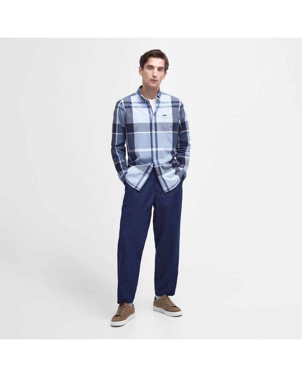 Barbour Blue Tailored Fit Harris Shirt for men