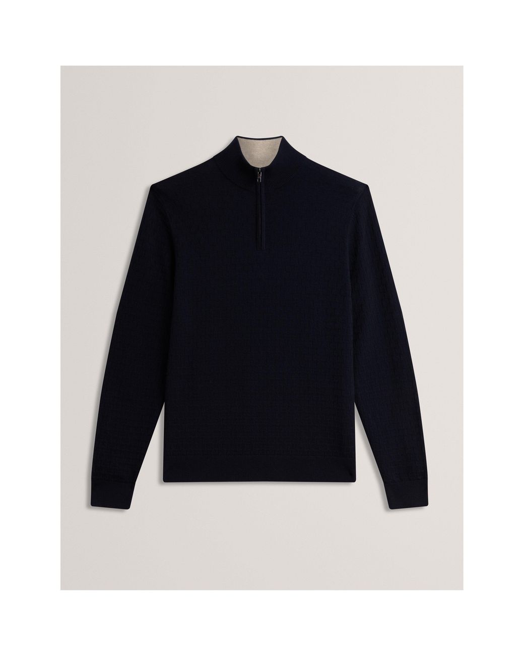 Ted Baker Blue Stitch Half Zip Knitted Top for men