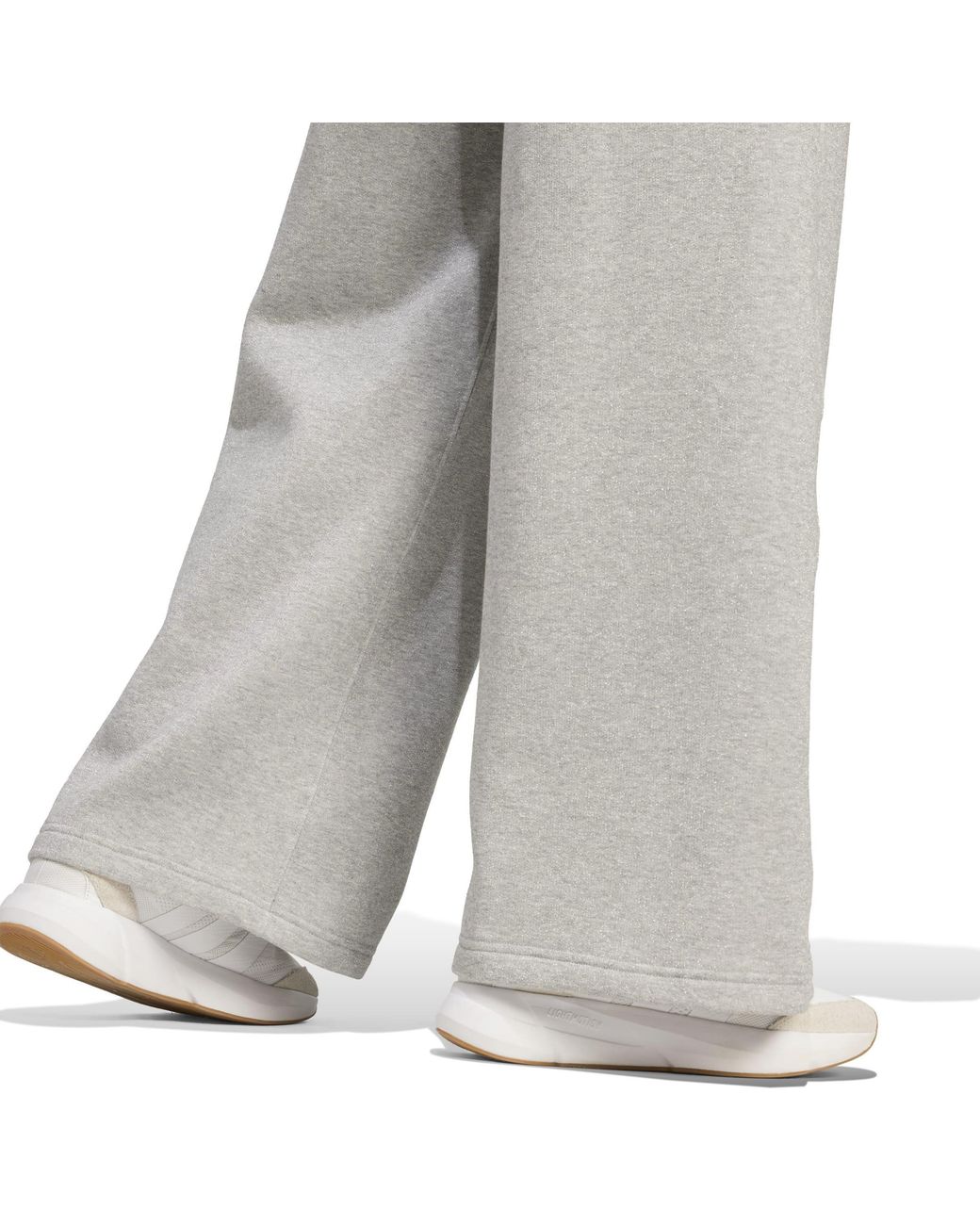 Adidas Gray Glitter Closed Hem Fleece Joggers