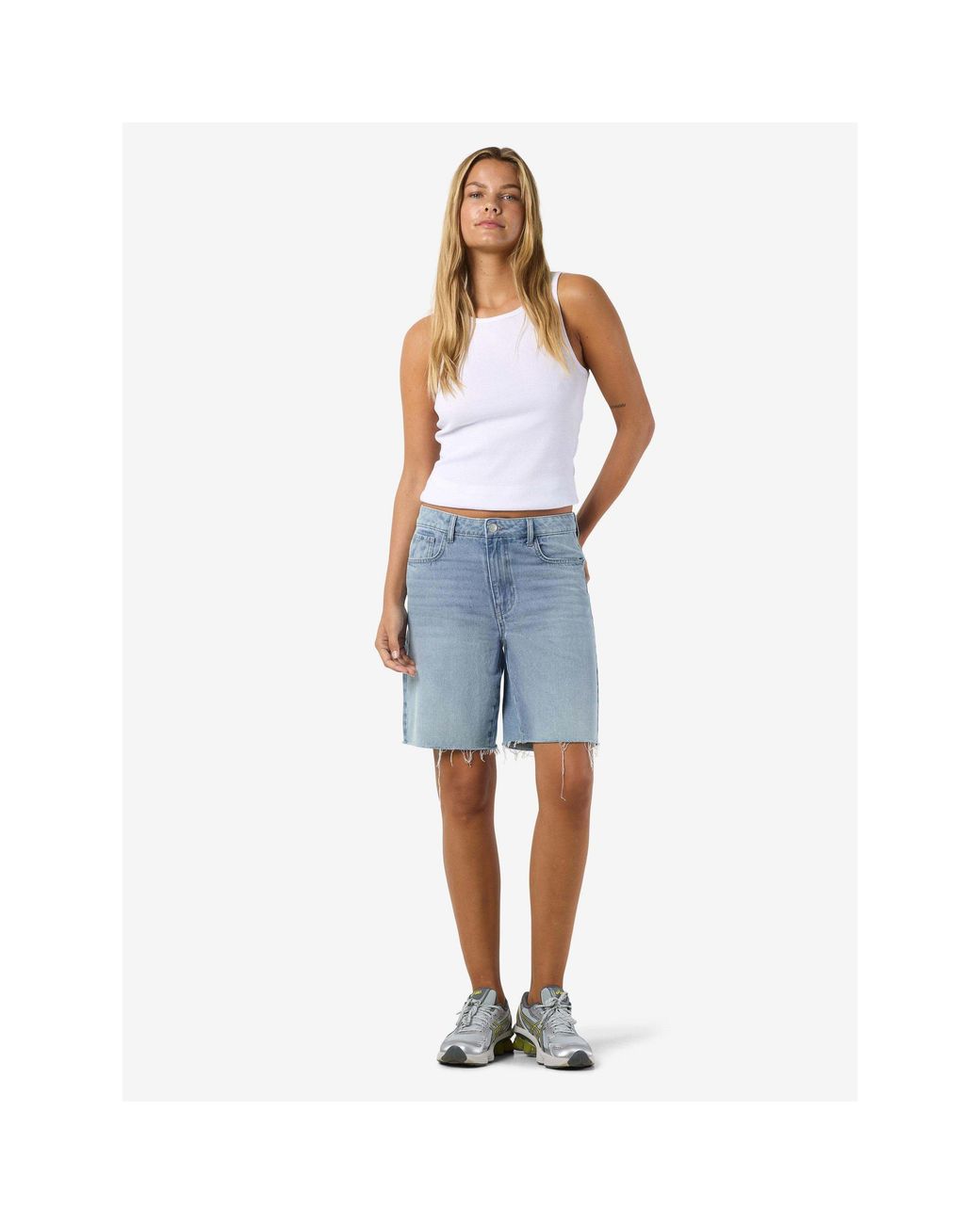 Noisy May Blue Loose Denim Shorts
