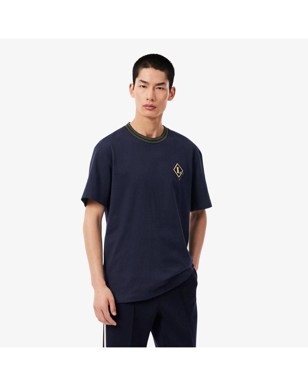 Lacoste Blue Mif Cotton Short-Sleeve Crew-Neck T-Shirt for men