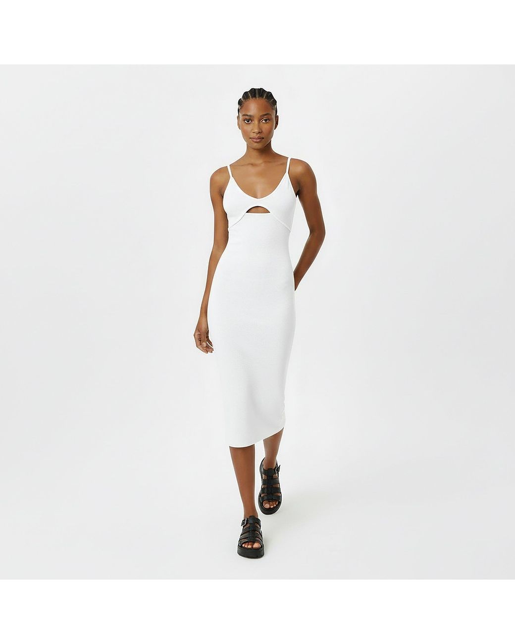 Jack Wills White Cut Out Midi Dress