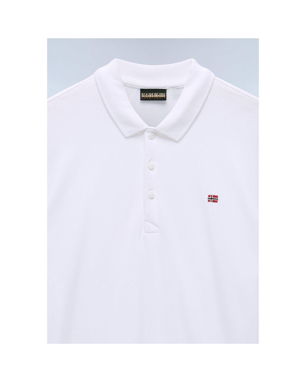 Napapijri White Ealis Pique Polo Shirt for men