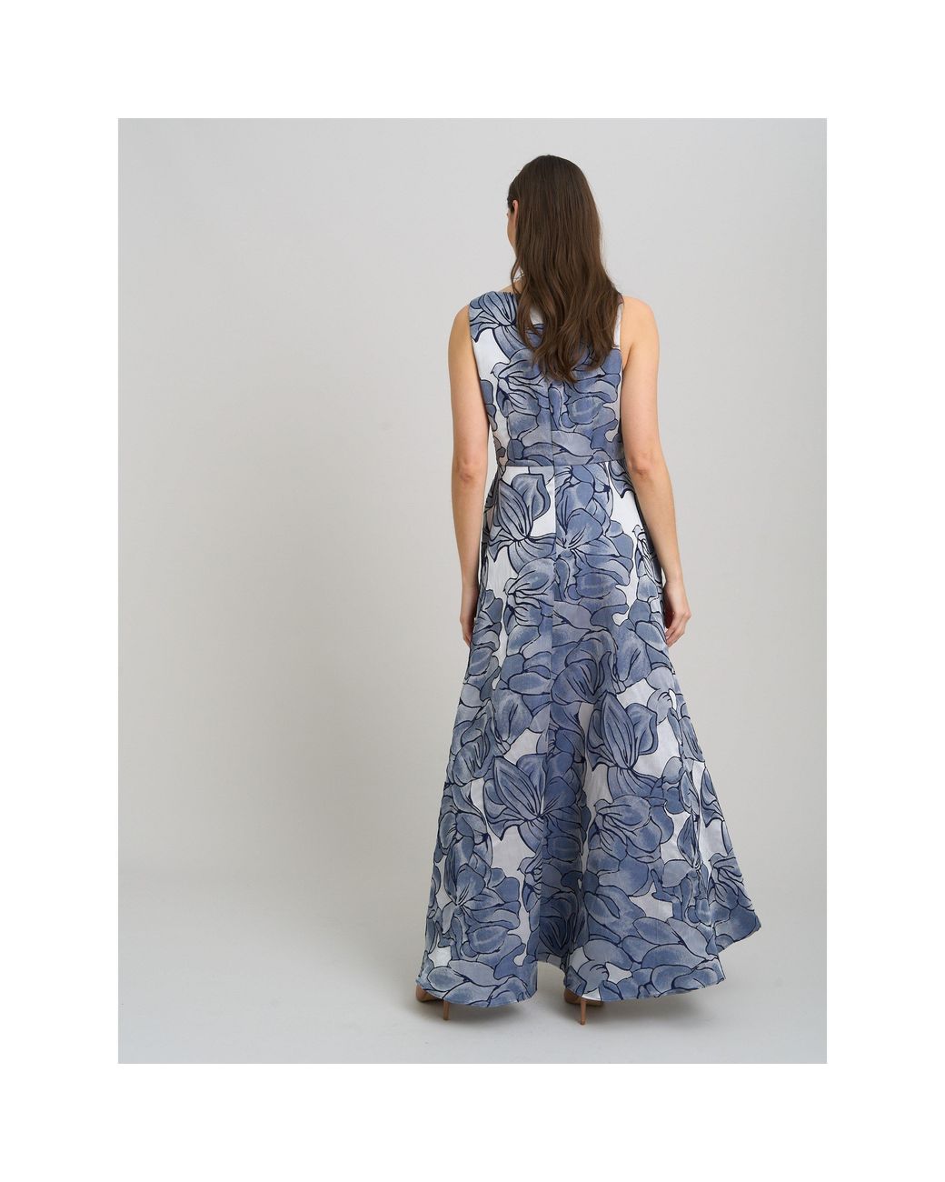 Gina Bacconi Blue Montana Jacquard Dress