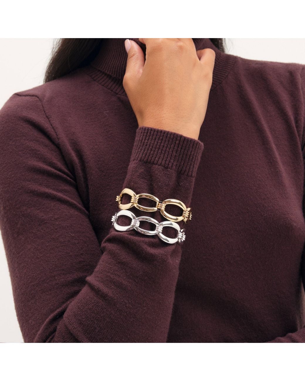 Jon Richard Metallic Plated Chain Stretch Bracelet