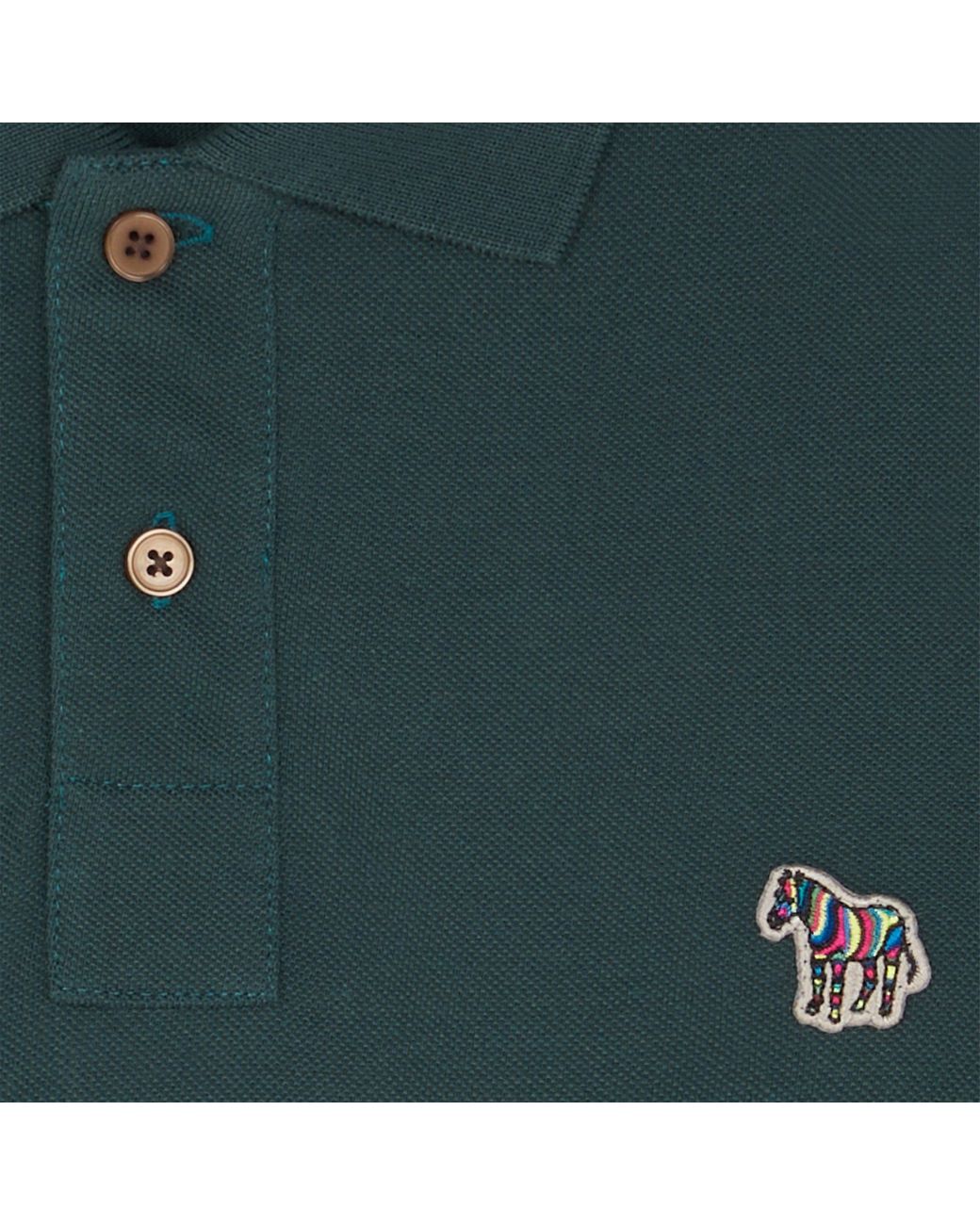 Paul Smith Green Regular Fit Zebra Polo Shirt for men