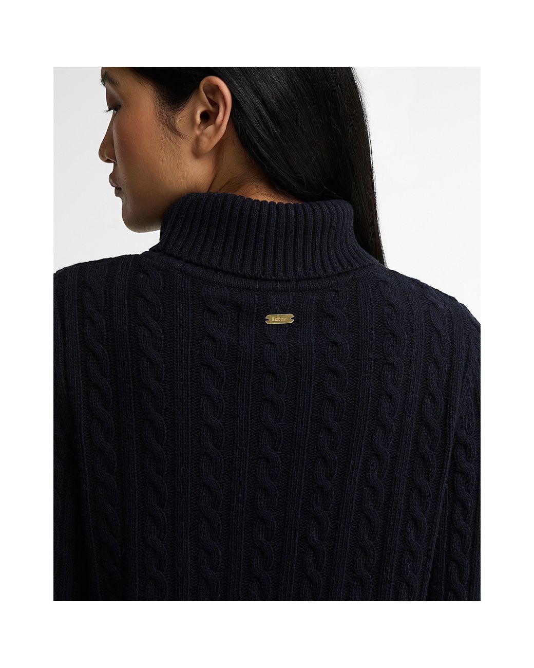 Barbour Black Ambleside Wool Cable-Knit Jumper