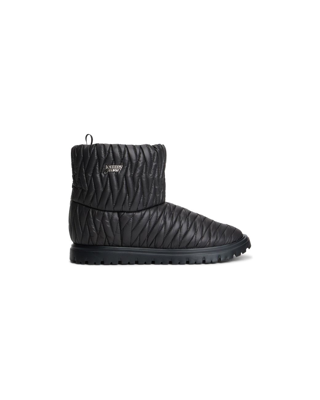 Tommy Hilfiger Black Quilted Snow Boots