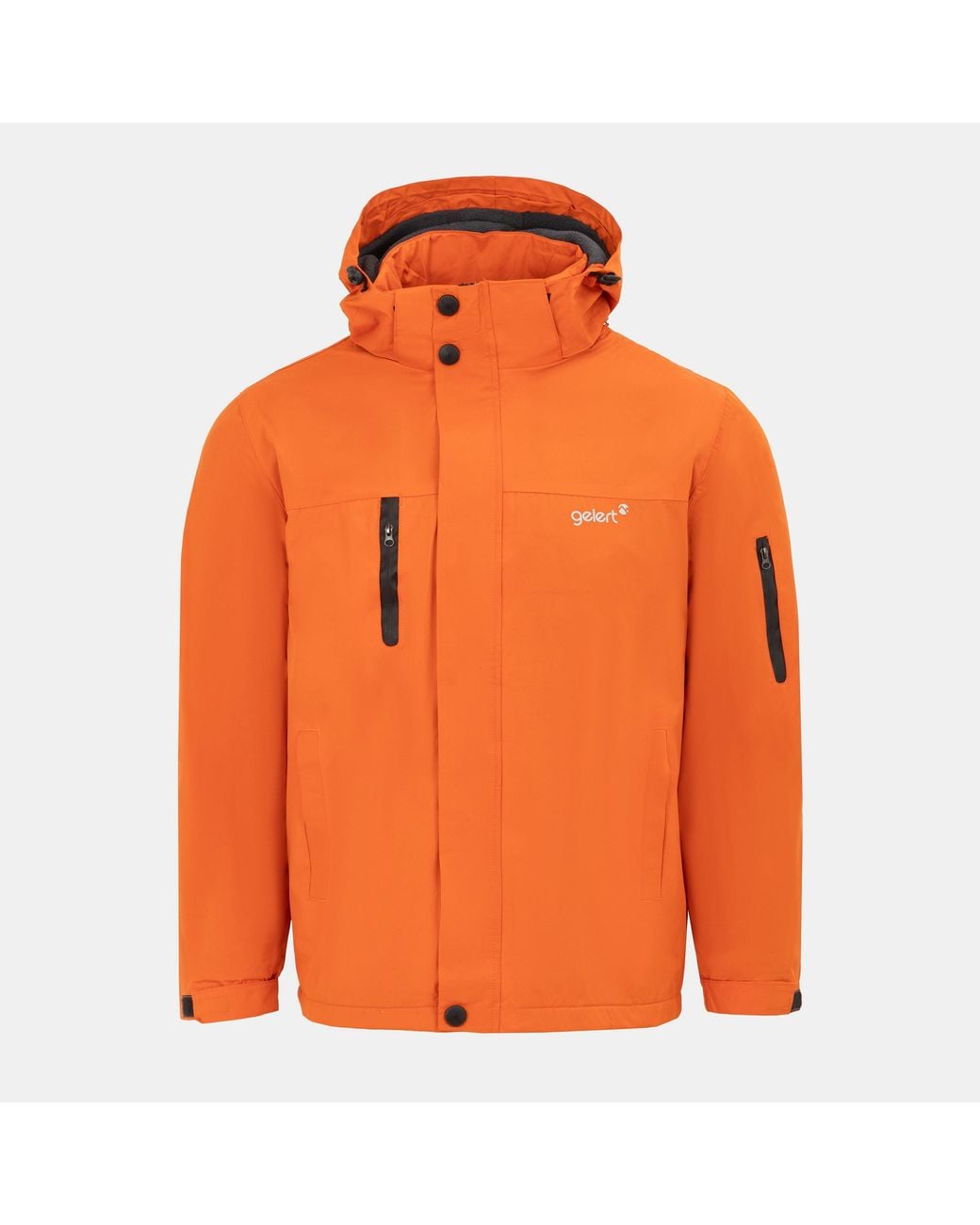Gelert Orange Fleece Lined Windproof Detachable Hood Parka for men