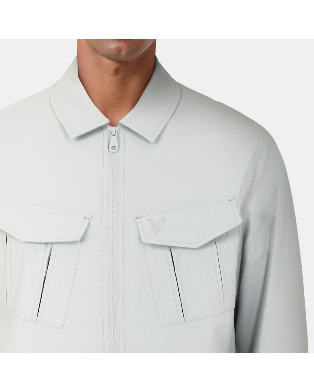 Lyle & Scott Gray Pocket Button-Through Overshirt for men