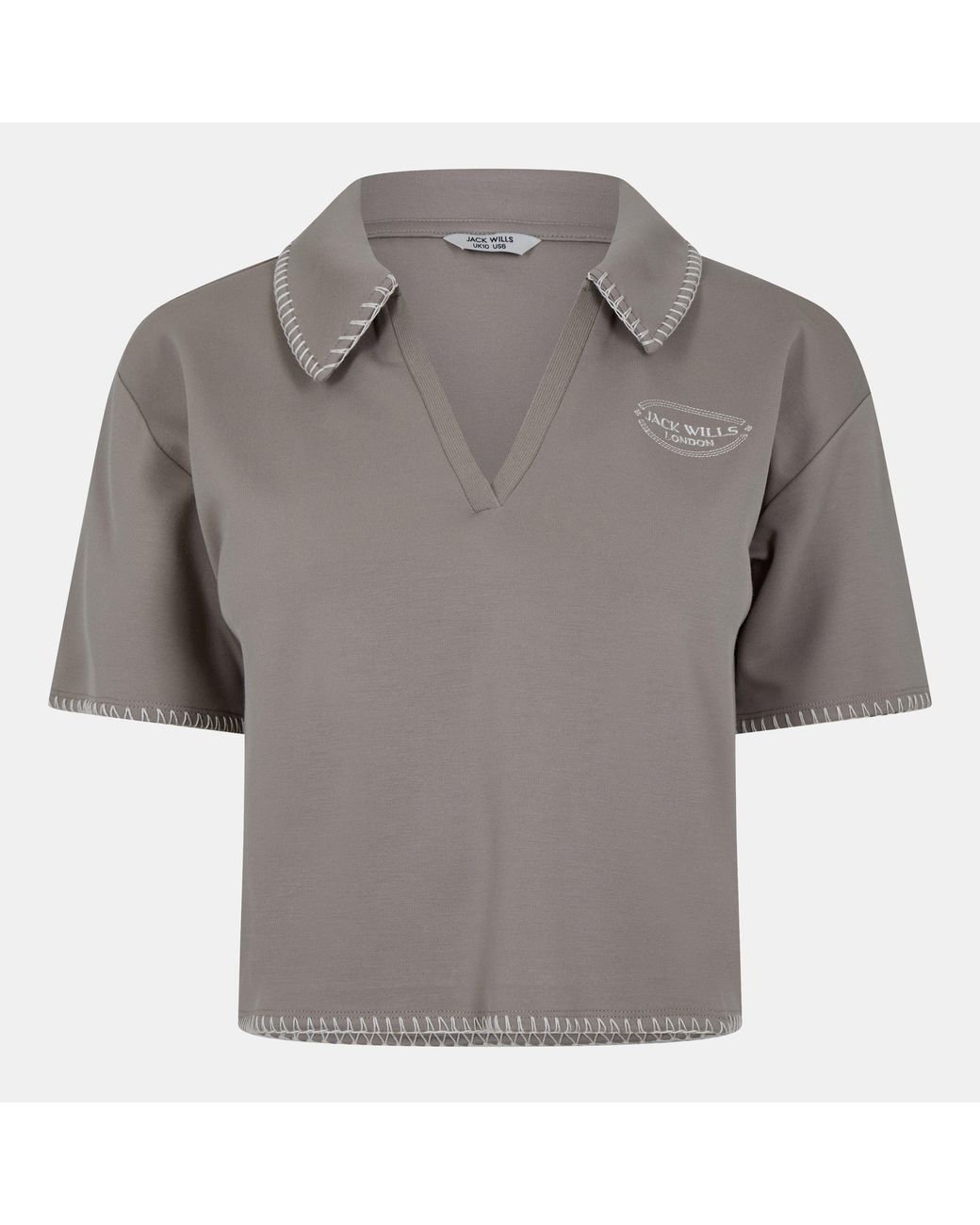 Jack Wills Gray Jw Short-Sleeve Polo Shirt