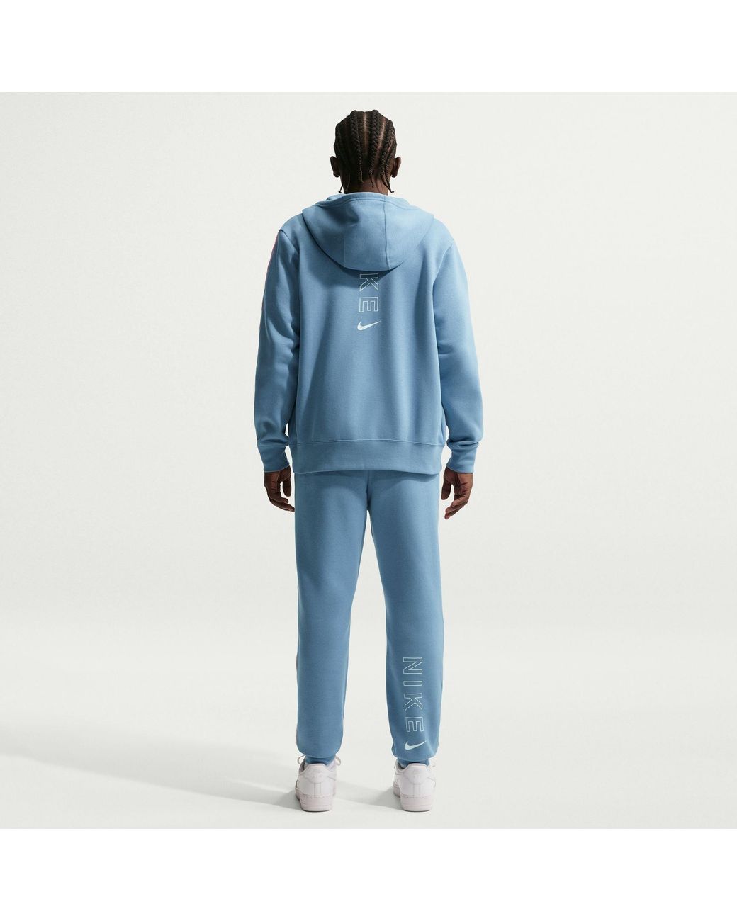 Nike Blue Closed Hem Fleece Joggers for men