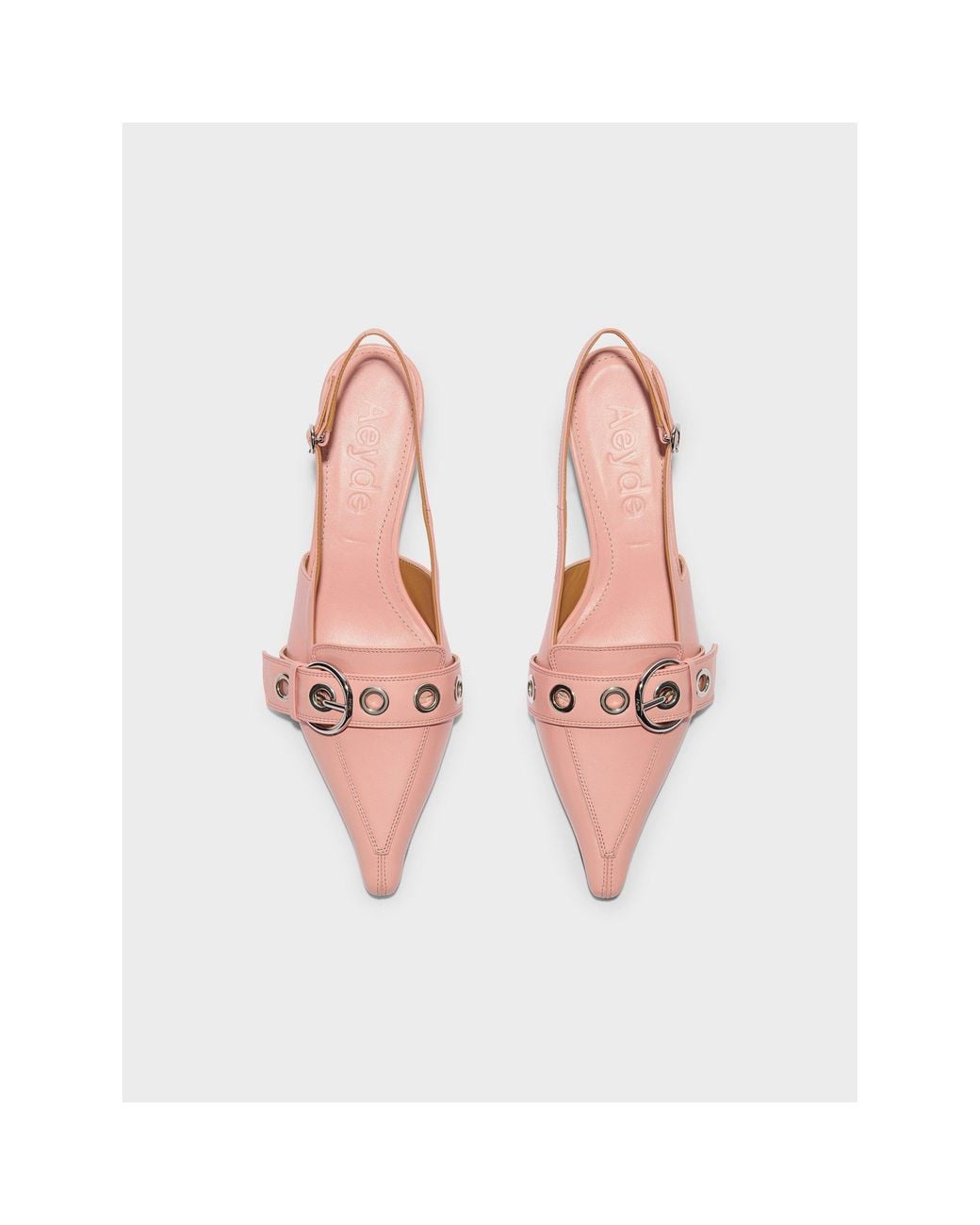 Aeyde Pink Davina Nappa Kitten-Heel Slingbacks