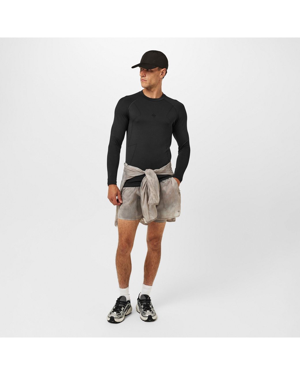 REPRESENT 247 Gray Long-Sleeve Performance T-Shirt for men