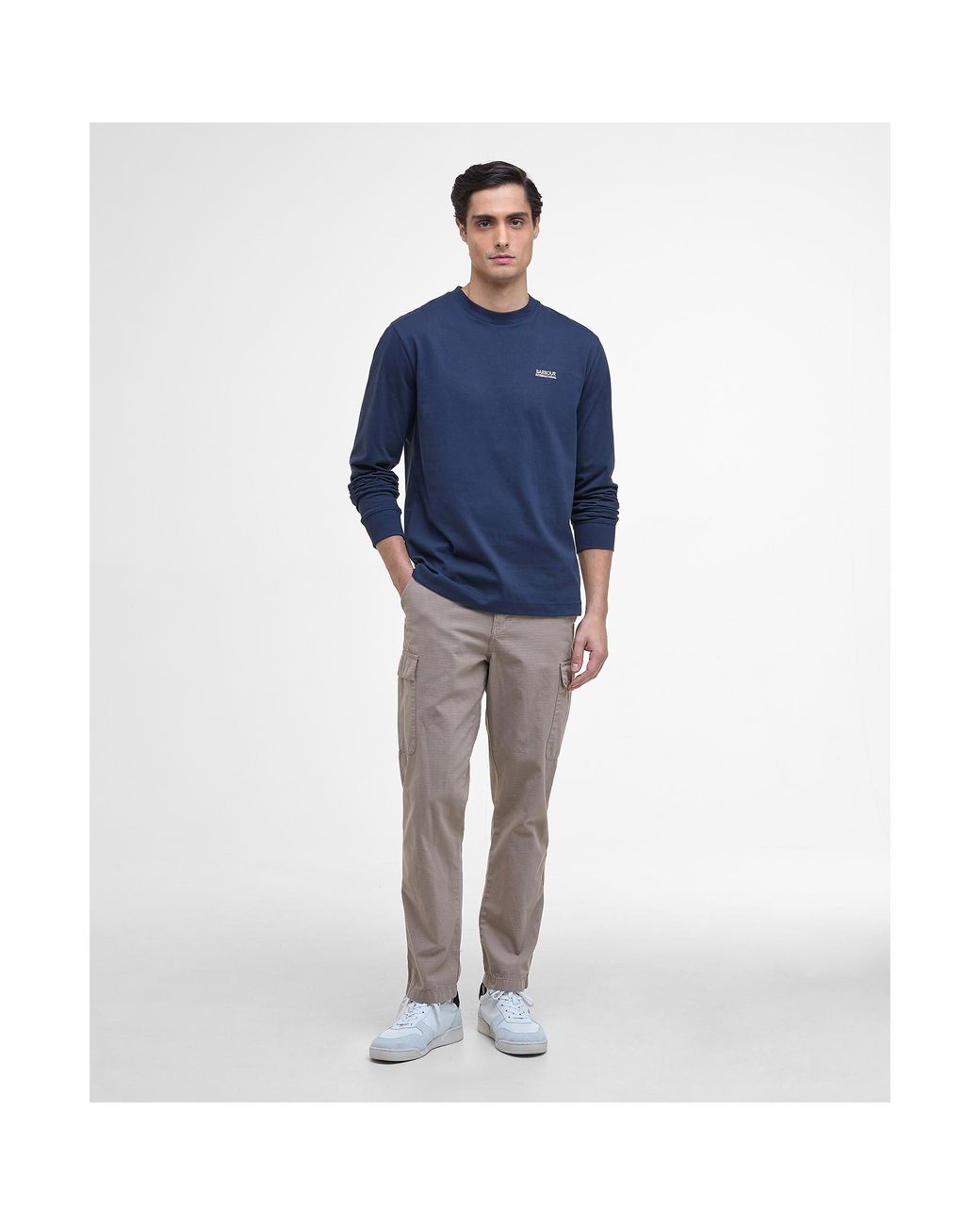 Barbour Blue Louis Long Sleeve T-Shirt for men