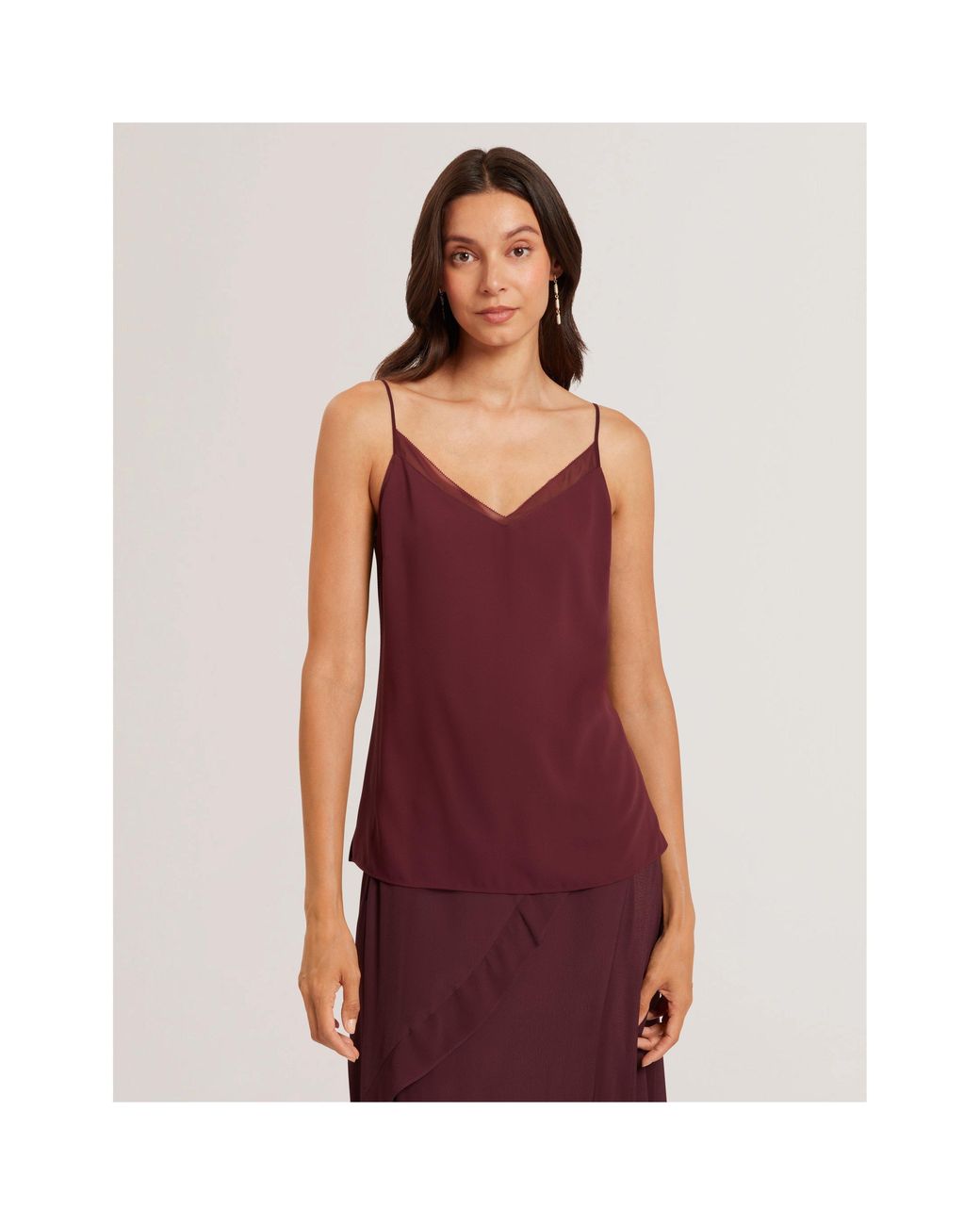 Ted Baker Red Chiffon Woven Cami Vest