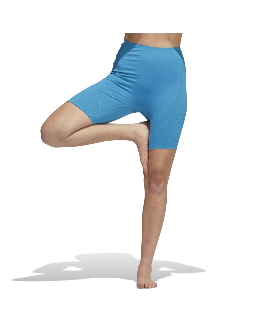 Adidas Blue Yoga Studio Pocket Short Tights