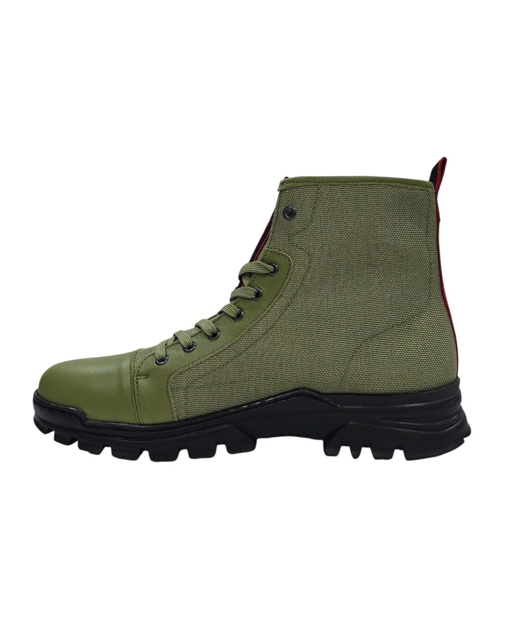 Firetrap Green Lucas Leather Ankle Lace Up Hiker Rugged Boots for men