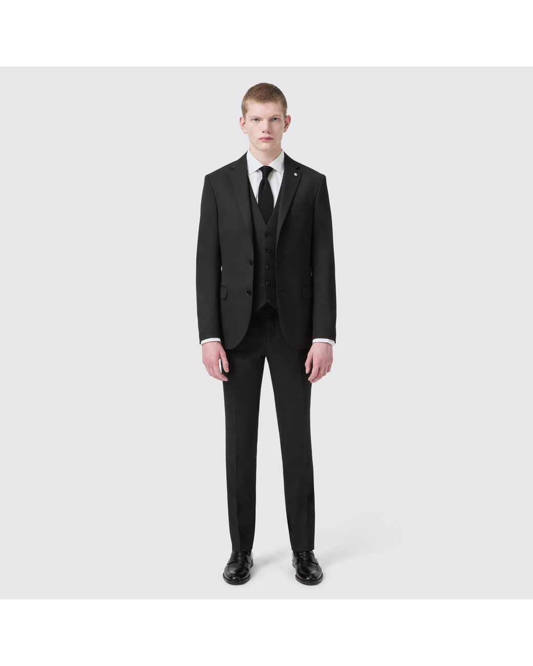 Twisted Tailor Black Ellroy Slim Fit Trousers for men