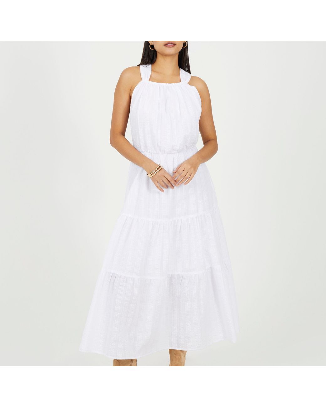 Brave Soul White Sleeveless A Line Dress