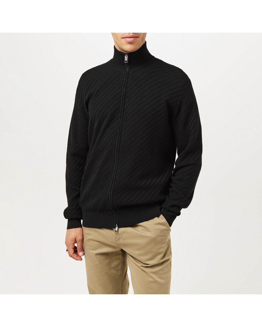 Brioni Black Tailored Fit Knitted Top for men