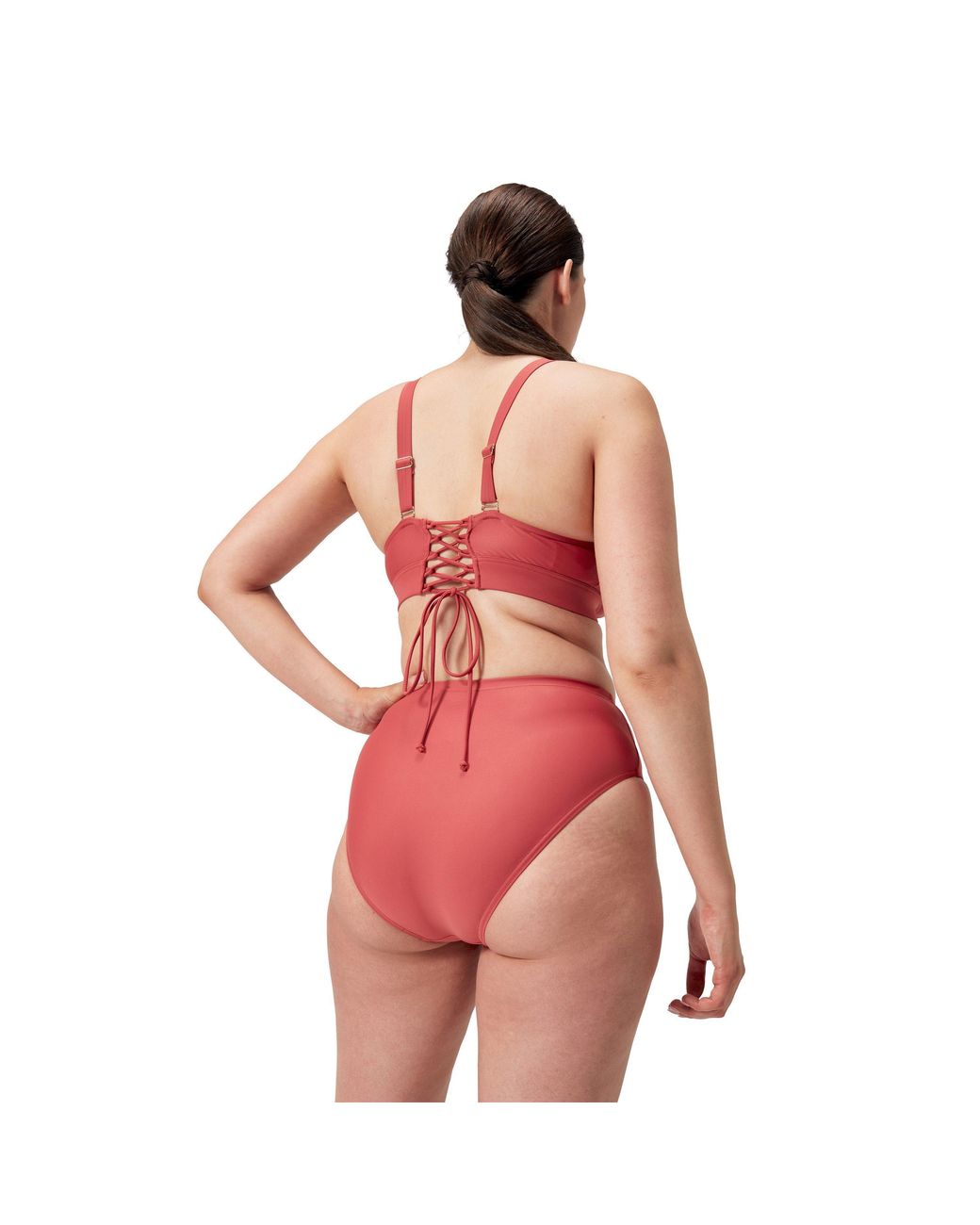 Speedo Red Shaping High-Waisted Performance Bikini Bottom