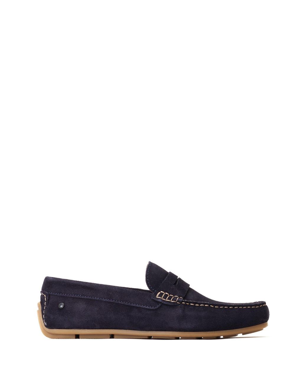 Base London Blue Collins Leather Low Trainers for men