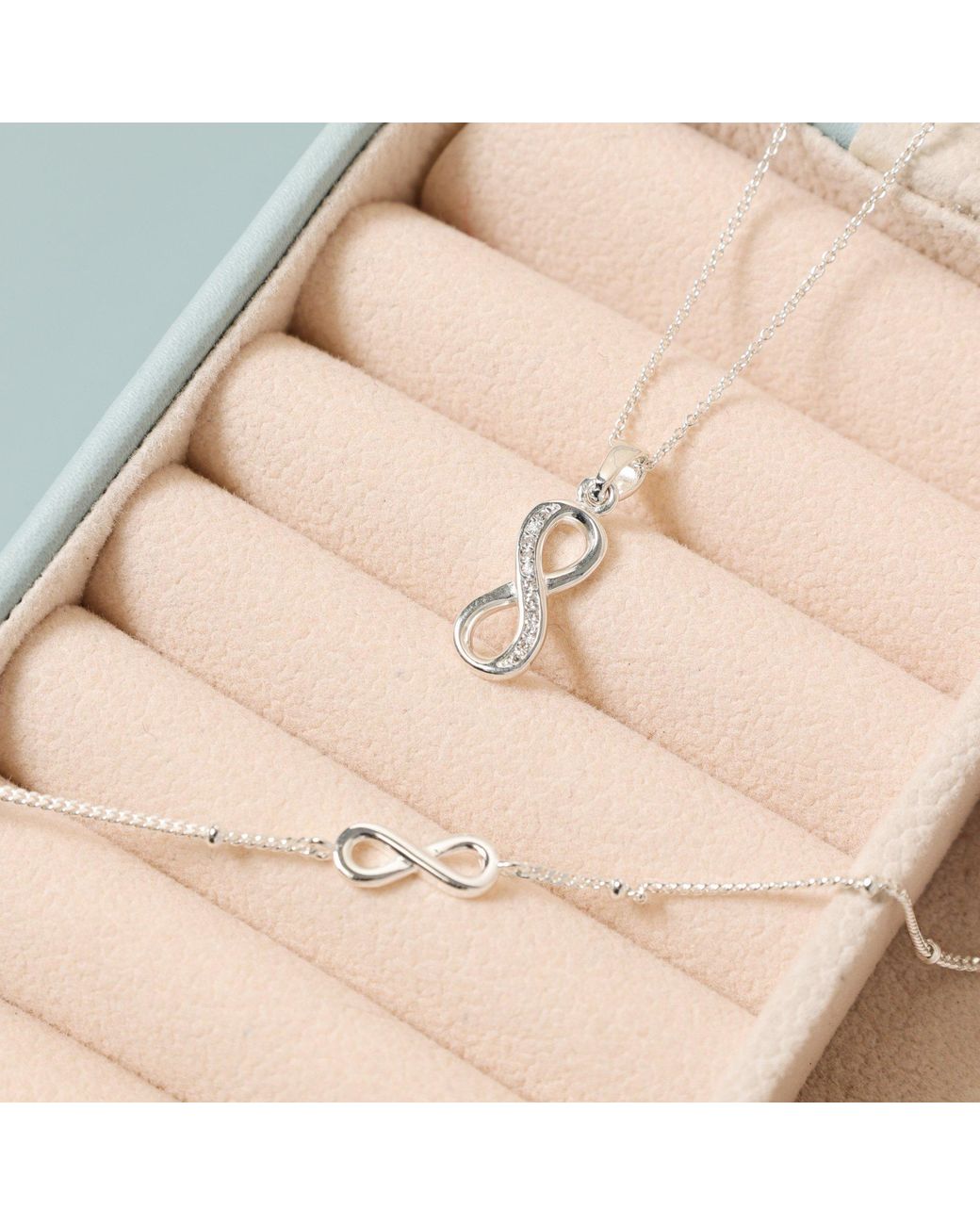 Simply Silver White Sterling 925 Cz Infinity Pendant