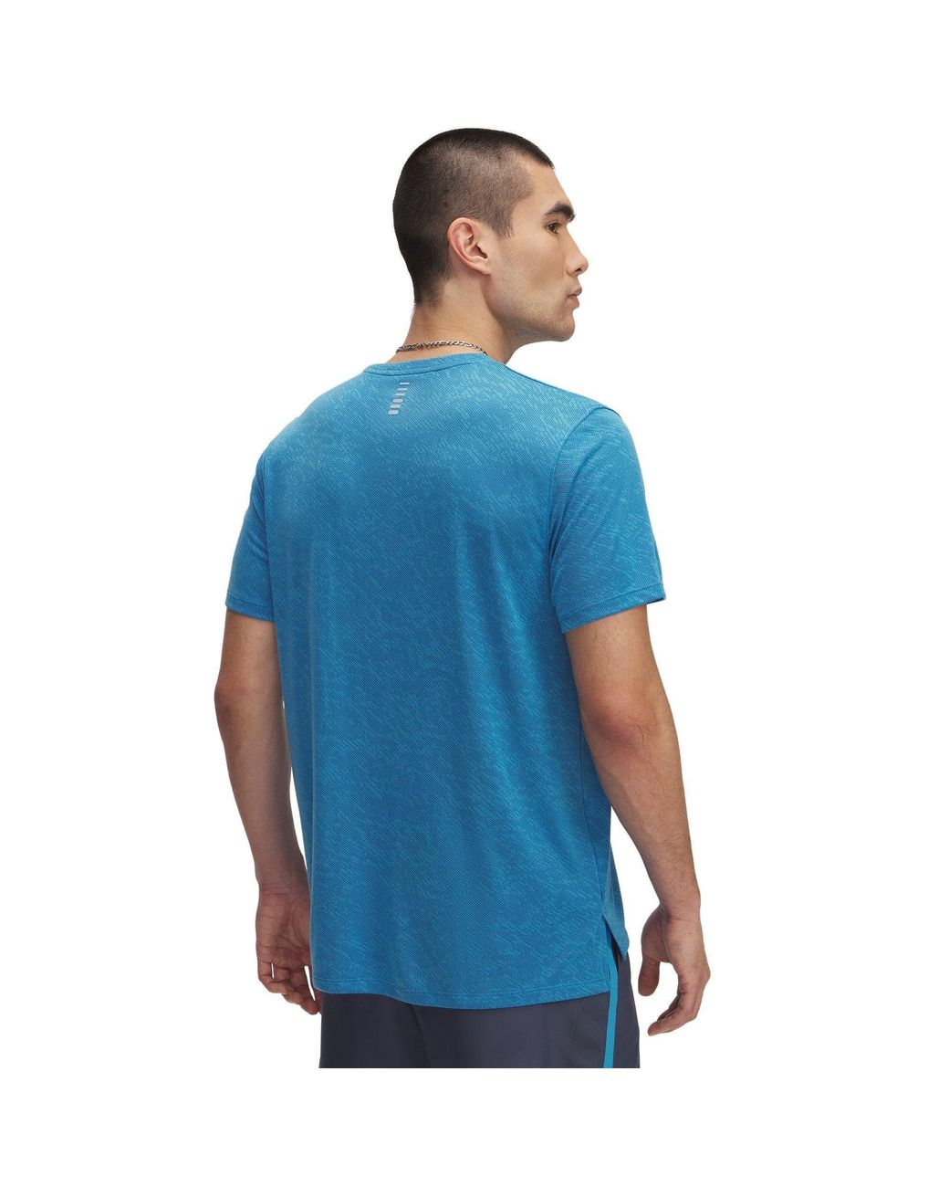 Under Armour Blue Launch Camo Short-Sleeve Performance Top for men