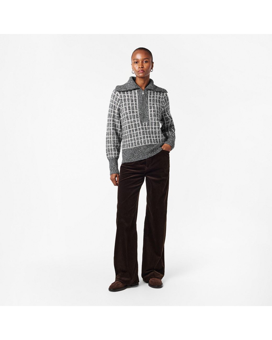 Varley Gray Furley Half-Zip Jumper