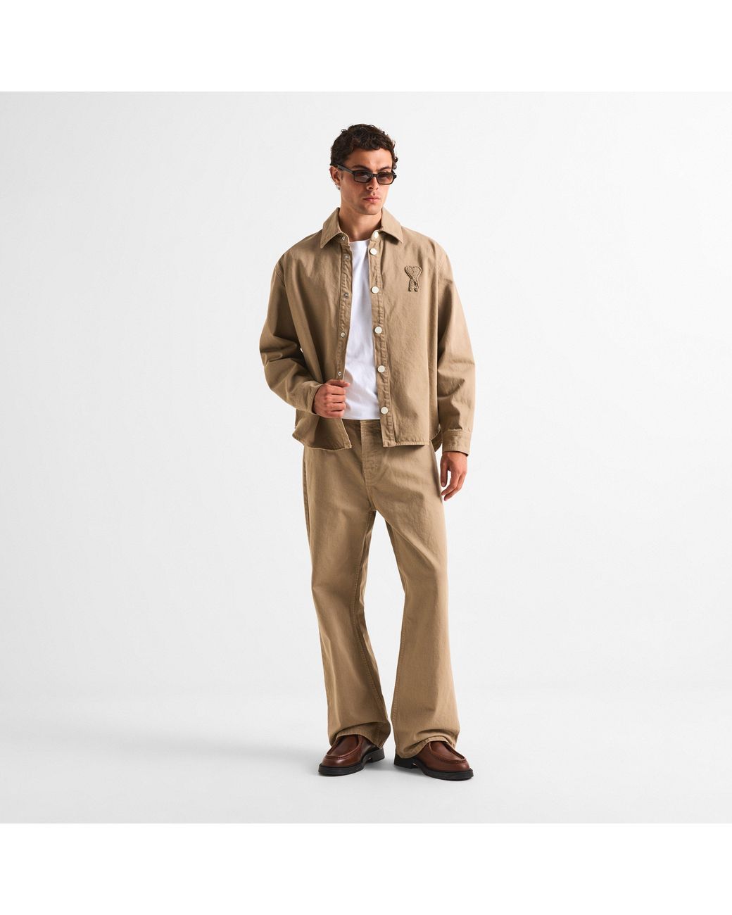 AMI Natural Straight Leg Trousers for men
