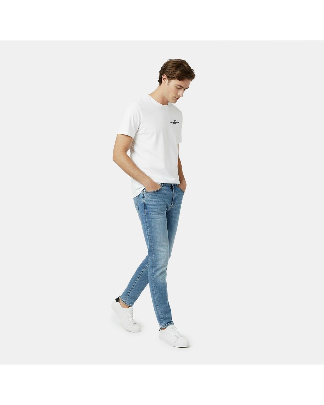 Jack Wills White Jw Reverse Print Regular Fit T-Shirt for men