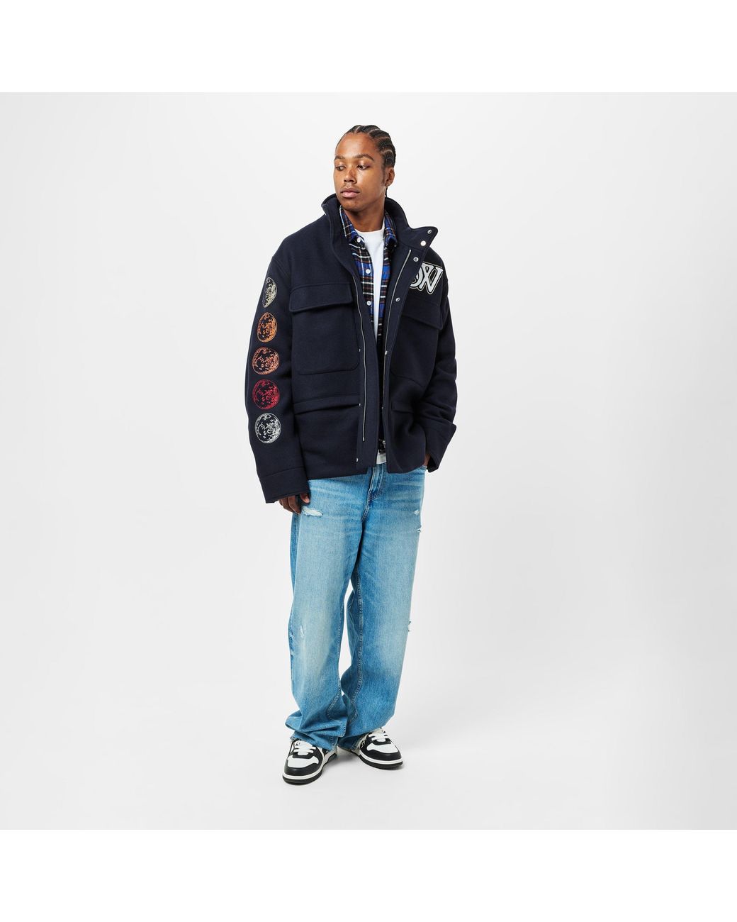 Off-White c/o Virgil Abloh Blue Quilted Short Puffer Jacket for men