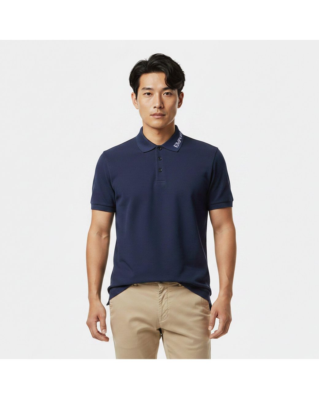 Emporio Armani Blue Short Sleeve Polo Shirt for men