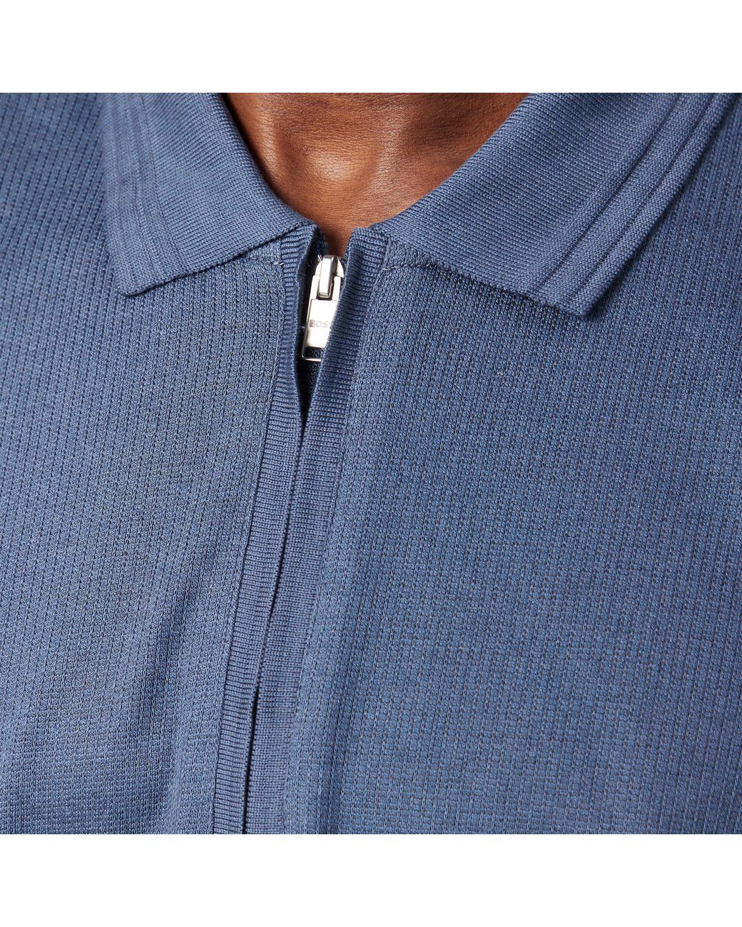 Boss Blue Paras Short Sleeve Modern Polo Shirt for men