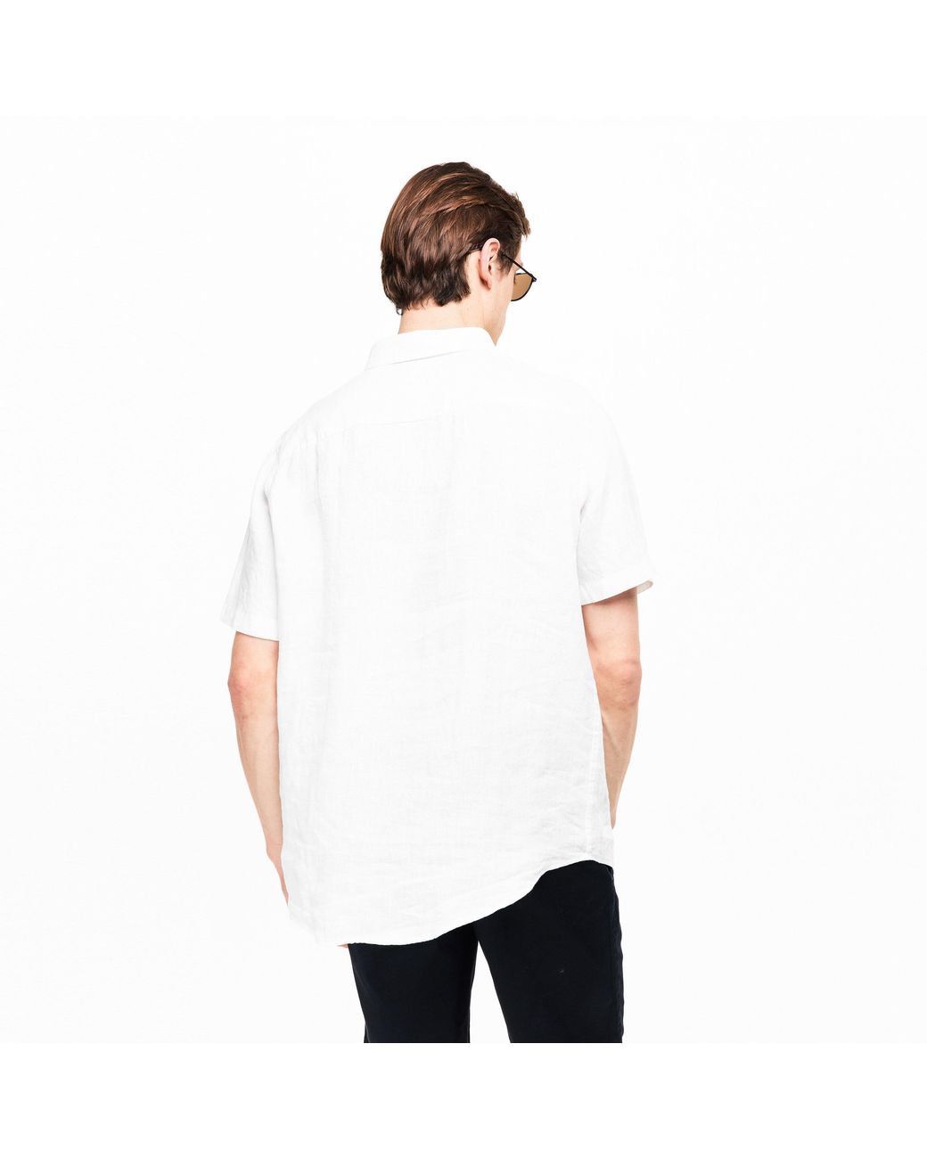 ARMANI EXCHANGE White Short Sleeve Oxford Shirt for men