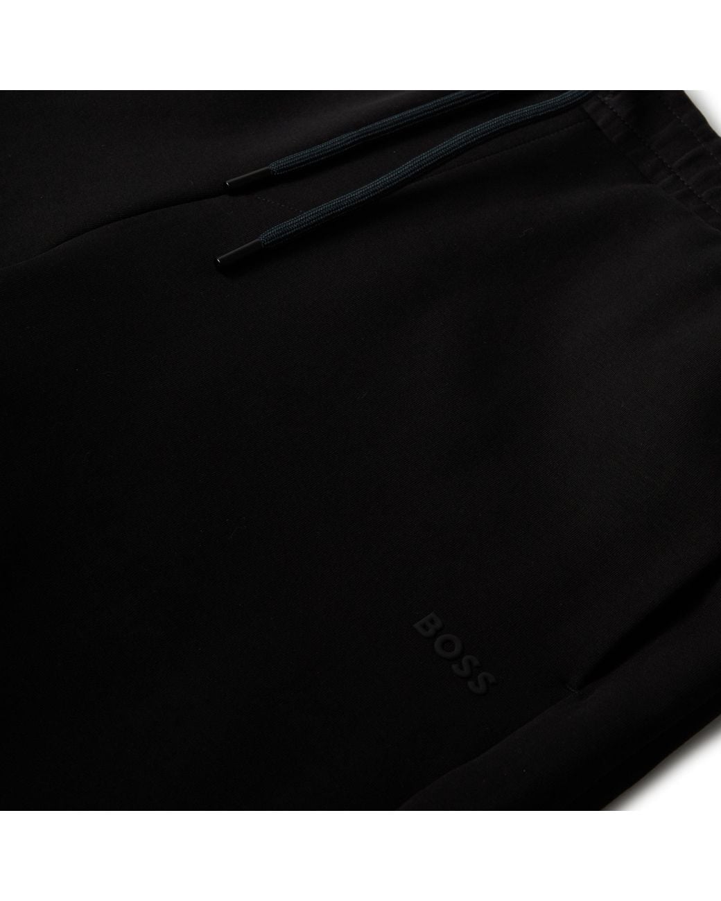 Boss Black Soft Fleece Drawstring Shorts for men