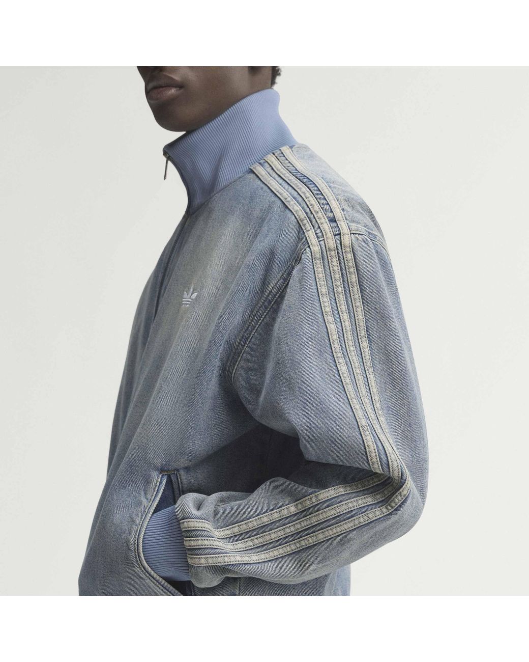 Adidas Originals Blue Firebird Adicolor Denim Track Top Asia Sizing Ks4970 for men