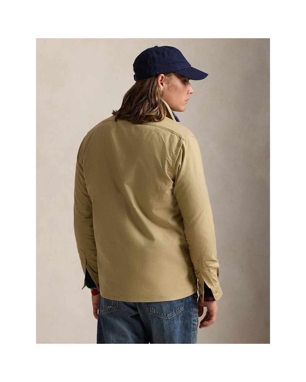 Polo Ralph Lauren Natural Garment Dye Cotton Long Sleeve Full Zip Overshirt for men